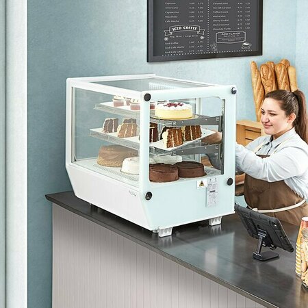 AVANTCO BCS-28-HC 27 5/8in White Refrigerated Square Countertop Bakery Display Case with LED Lighting 360BCS28HCW
